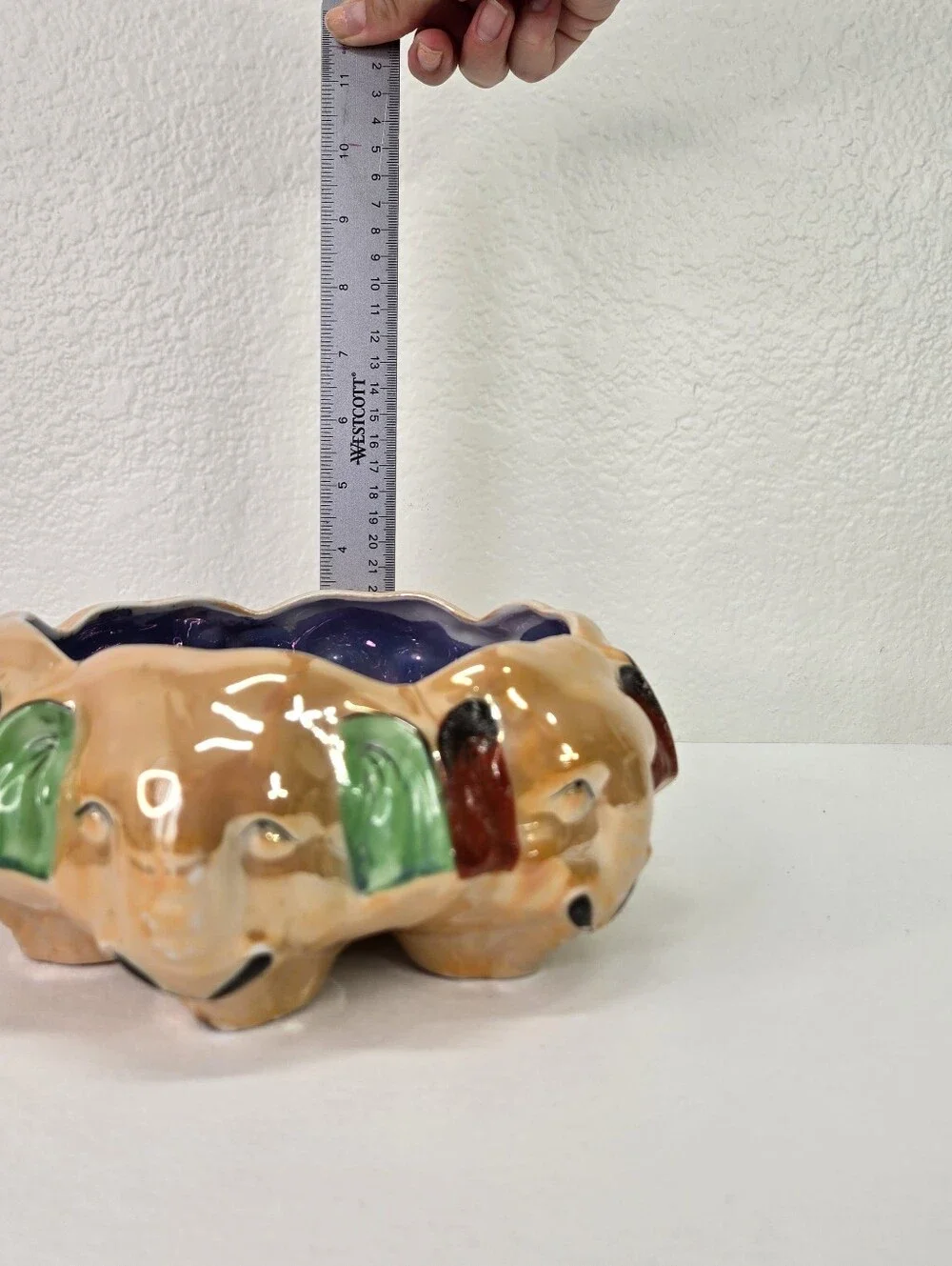 VTG Lusterware Elephant Planter Made in Japan Mid Century Pottery Lucky 30s Rare